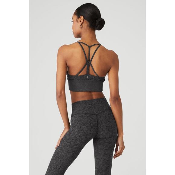 Alo Yoga Alosoft Lavish Dark Heather Gray Two Piece Sports Bra Leggings Set Sz S - Picture 3 of 15